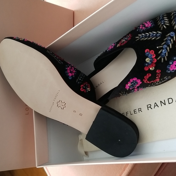 NIB Loeffler Randall Women's Quinn Velvet Embellished Slide Mule, 9, $395 - Picture 7 of 7